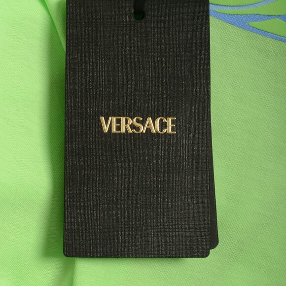 Versace Men's Mint & Blue Logo Print Short Sleeve T-Shirt US 4XL IT 60 - Picture 5 of 7